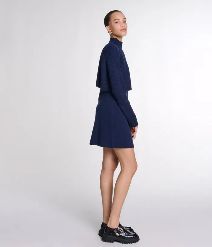 Maje Knit 2in1 Short Dress Women Dresses