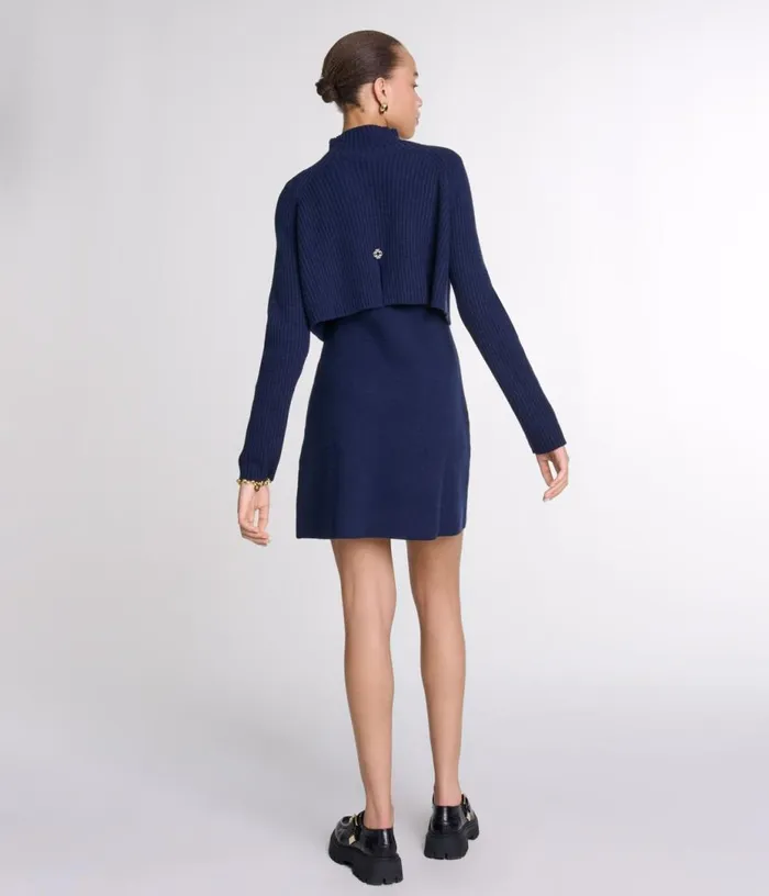 Maje Knit 2in1 Short Dress Women Dresses
