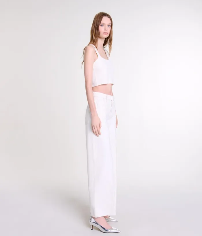 Maje Knit Crop Top Women Tops and Shirts