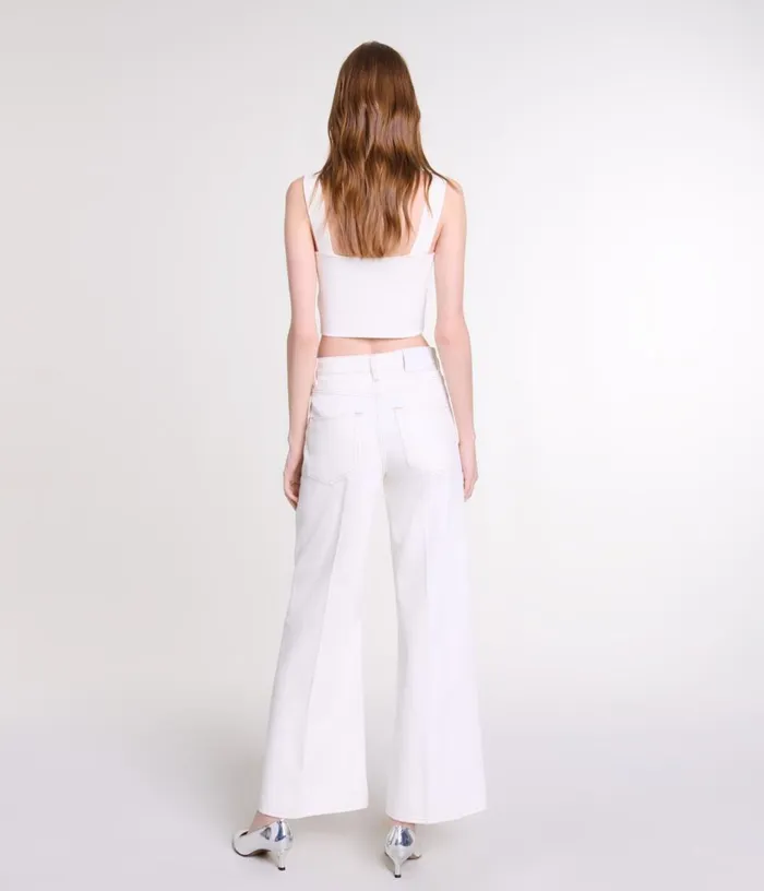 Maje Knit Crop Top Women Tops and Shirts