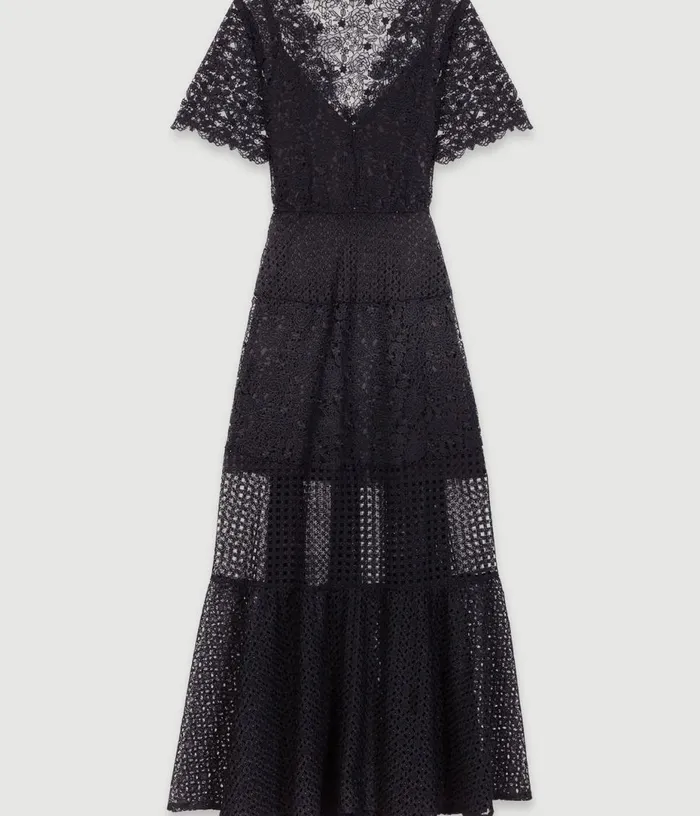 Maje Lace Maxi Dress Women Dresses