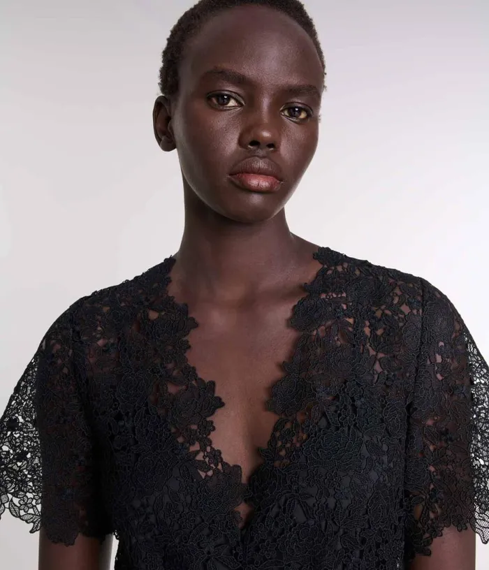 Maje Lace Maxi Dress Women Dresses
