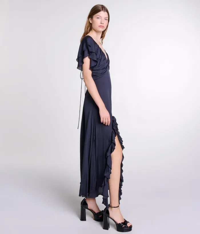 Maje Openback Maxi Dress Women Dresses
