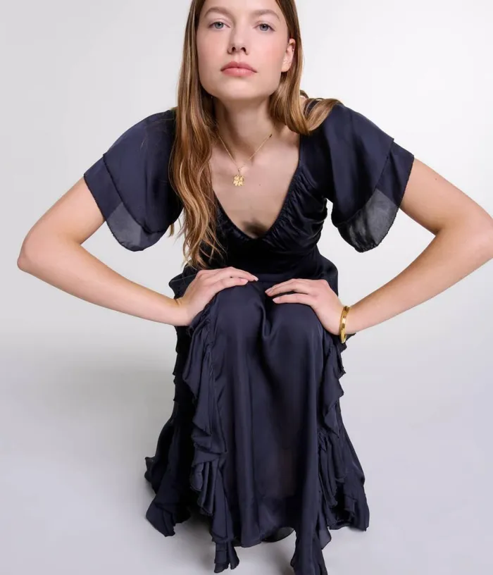 Maje Openback Maxi Dress Women Dresses