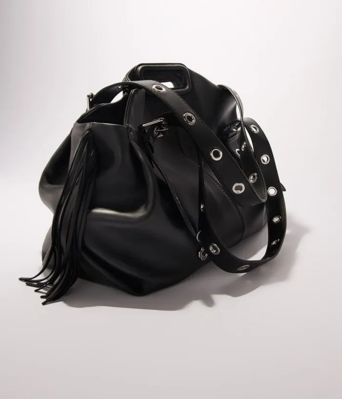Maje Plain Leather Miss M XL Bag Women Shoulder Bags Maje Plain Leather Miss M XL Bag Women Shoulder Bags