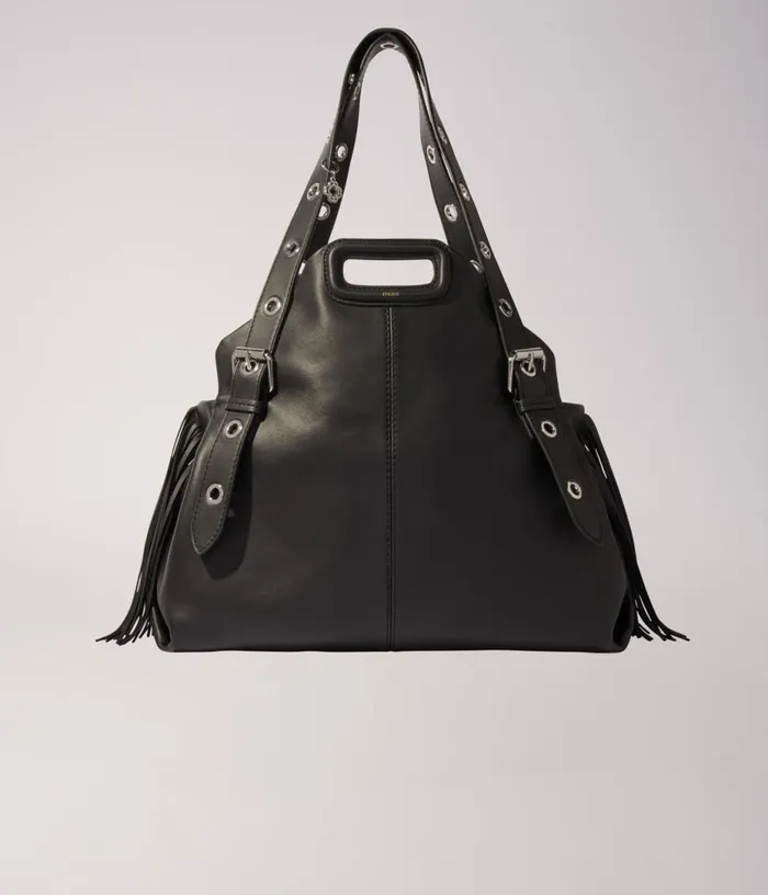 Maje Plain Leather Miss M XL Bag Women Shoulder Bags Maje Plain Leather Miss M XL Bag Women Shoulder Bags