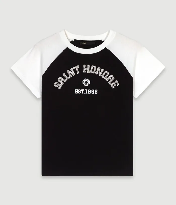 Maje quotSaintHonoreacutequot Diamanteacute Tshirt Women Tops and Shirts