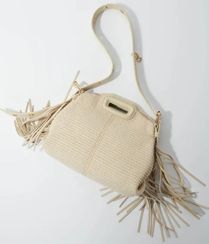 Maje Raffia Effect Miss M Mini Bag Women Mini Bags