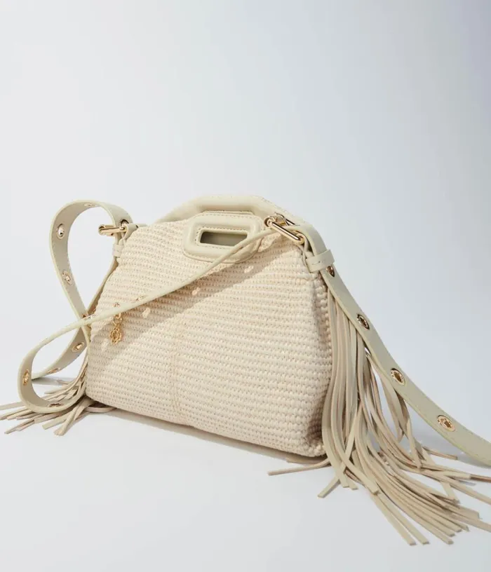 Maje Raffia Effect Miss M Mini Bag Women Mini Bags