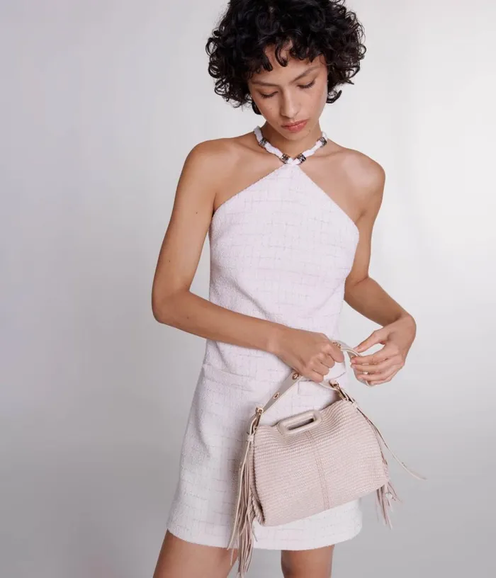 Maje Raffia Effect Miss M Mini Bag Women Mini Bags