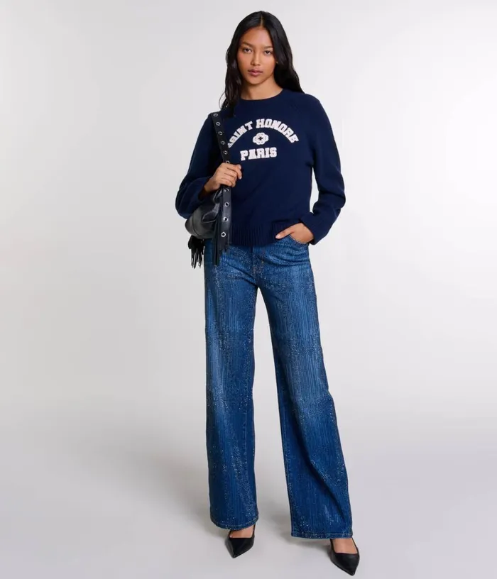 Maje Rhinestone Jeans Women Pants and Jeans