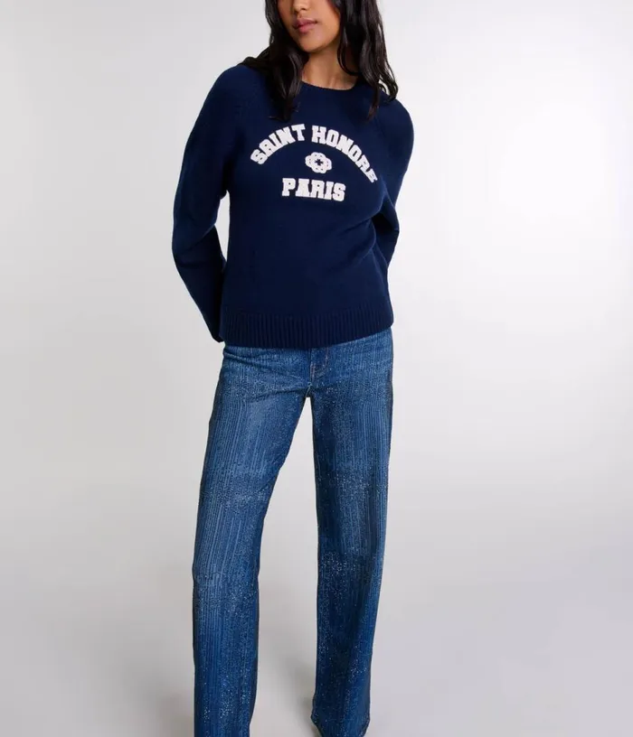 Maje Rhinestone Jeans Women Pants and Jeans