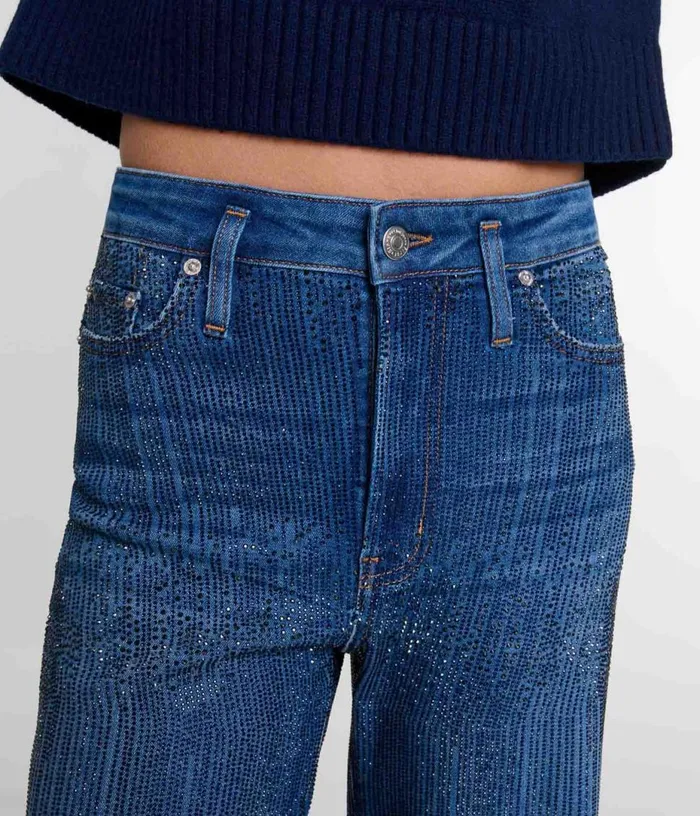 Maje Rhinestone Jeans Women Pants and Jeans