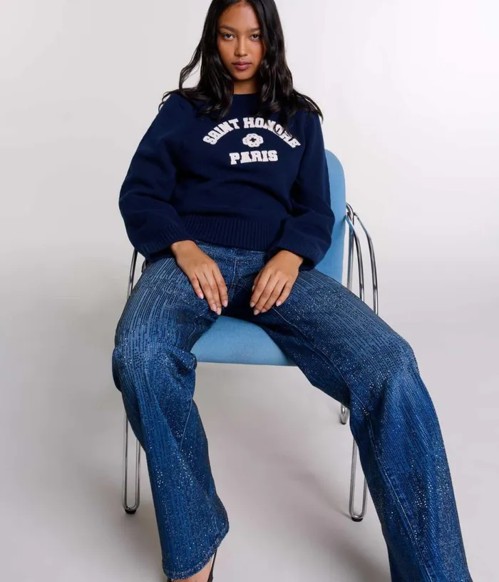 Maje Rhinestone Jeans Women Pants and Jeans