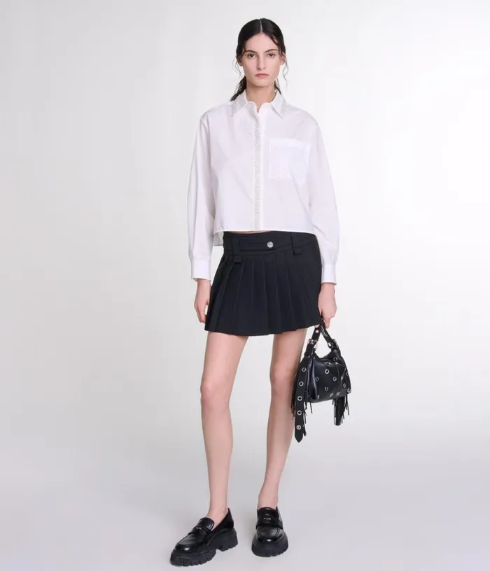 Maje Short Pleated Skirt Women Skirts and Shorts