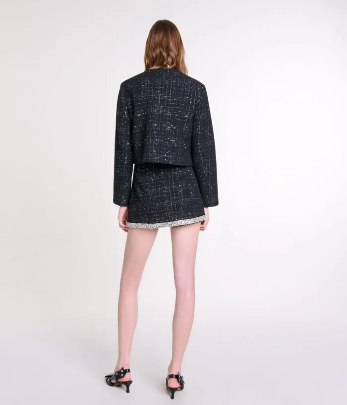 Maje Short Tweed Jacket Women Blazers and Jackets