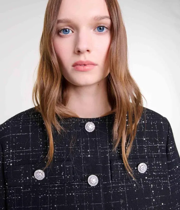 Maje Short Tweed Jacket Women Blazers and Jackets