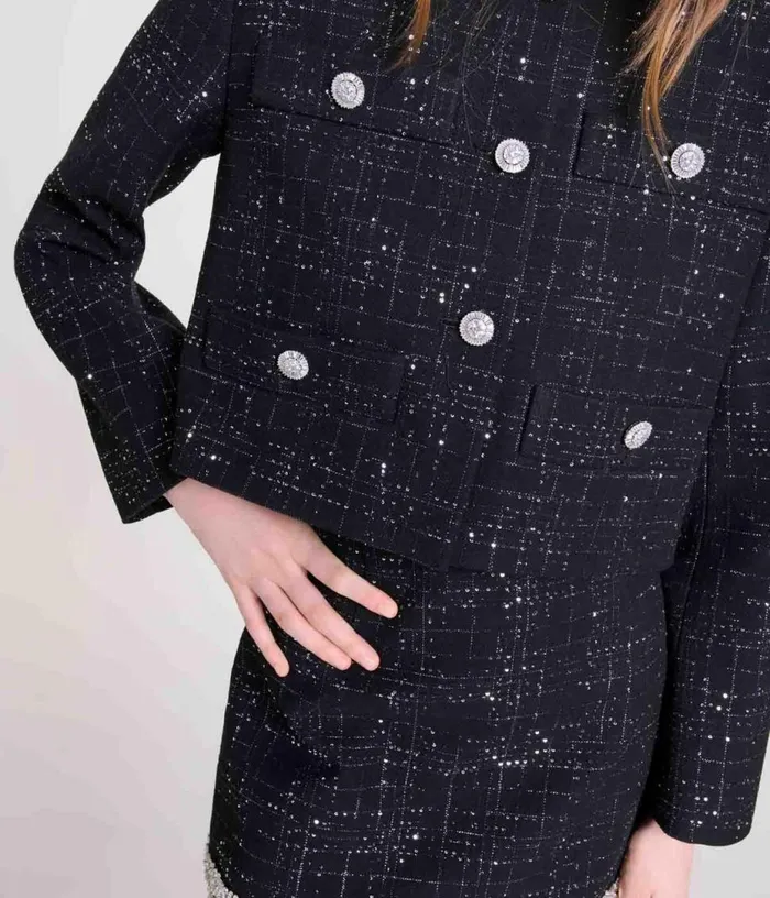 Maje Short Tweed Jacket Women Blazers and Jackets
