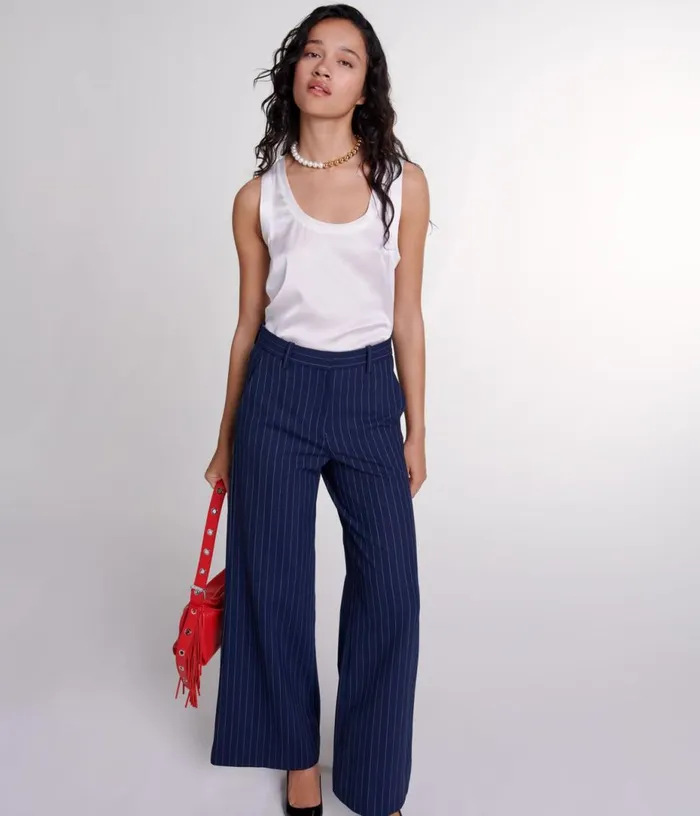 Maje Striped Trousers Women Pants and Jeans
