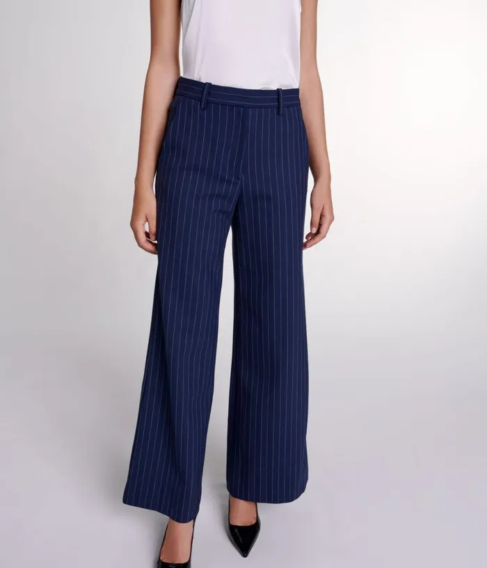 Maje Striped Trousers Women Pants and Jeans