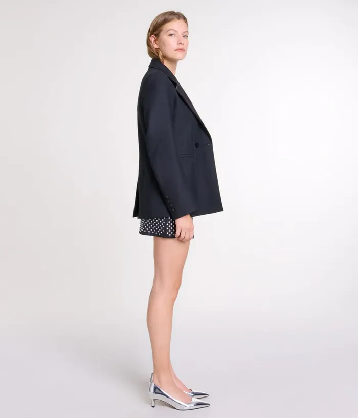 Maje Suit Jacket With Brooch Women Blazers and Jackets