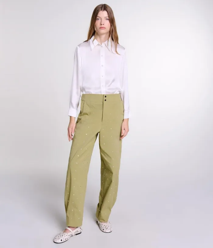 Maje White Silk Shirt Women Tops and Shirts
