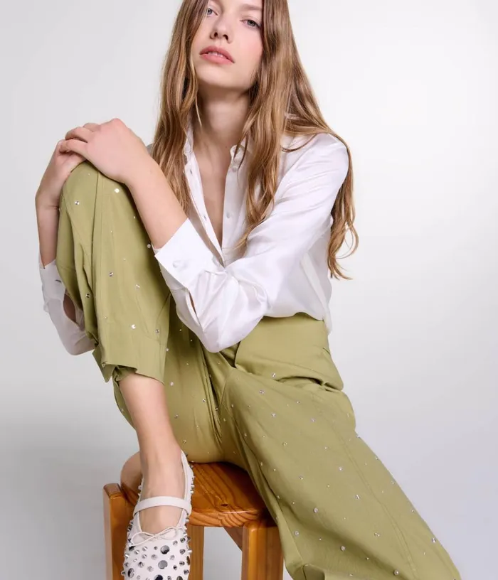 Maje White Silk Shirt Women Tops and Shirts