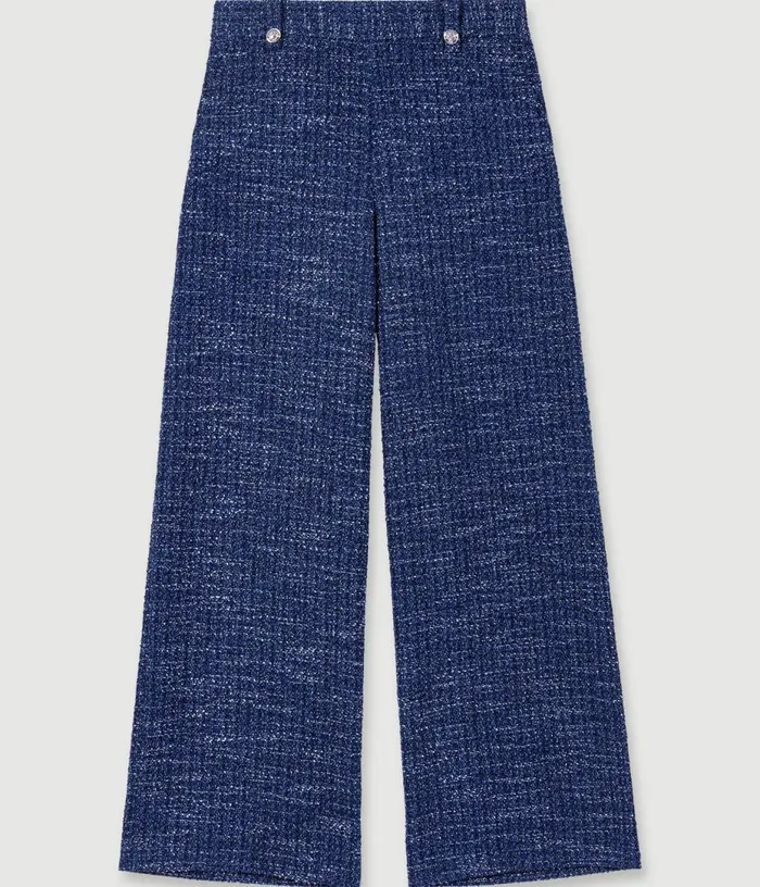 Maje Wideleg Tweed Trousers Women Pants and Jeans