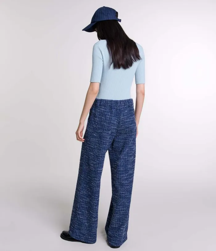 Maje Wideleg Tweed Trousers Women Pants and Jeans