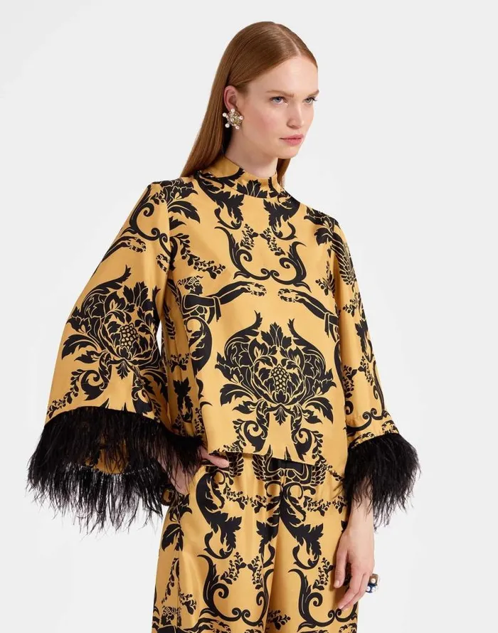 Make An Exit Top Cherubs Gold Women La Double J Shirts and Tops Make An Exit Top Cherubs Gold Women La Double J Shirts and Tops
