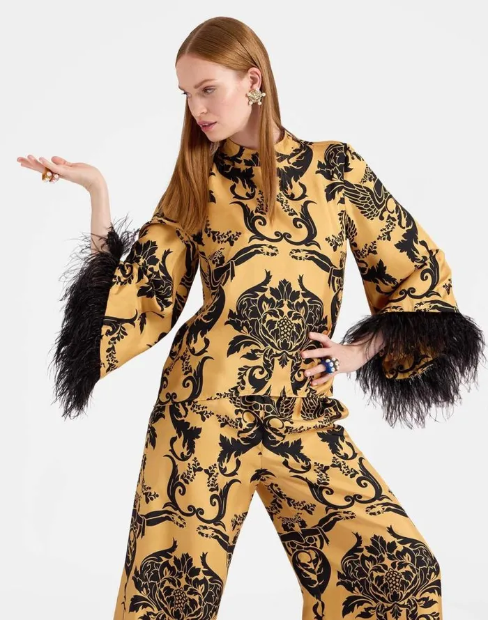 Make An Exit Top Cherubs Gold Women La Double J Shirts and Tops Make An Exit Top Cherubs Gold Women La Double J Shirts and Tops
