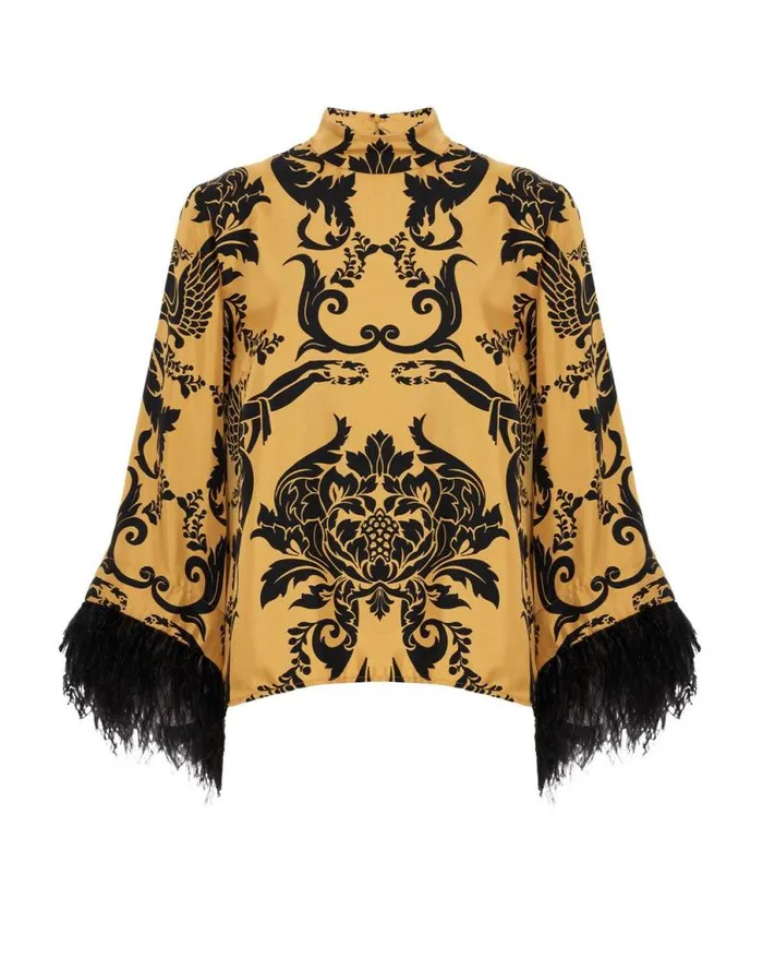 Make An Exit Top Cherubs Gold Women La Double J Shirts and Tops Make An Exit Top Cherubs Gold Women La Double J Shirts and Tops