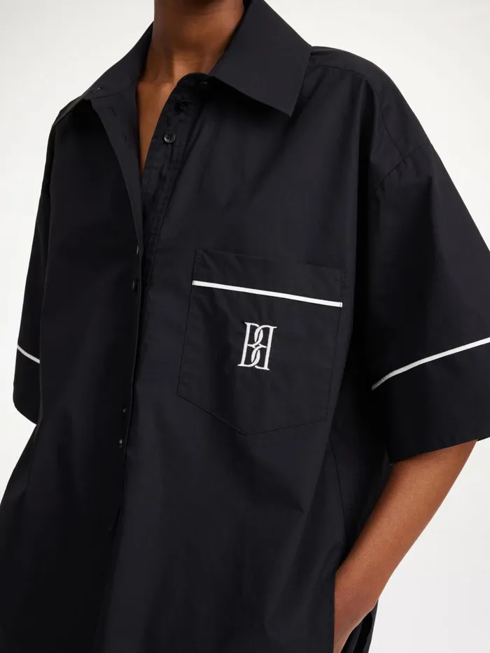Mallias Organic Cotton Shirt Black Women By Malene Birger Tops and Blouses