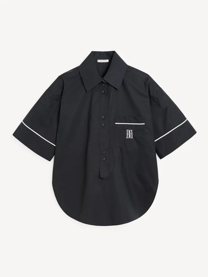 Mallias Organic Cotton Shirt Black Women By Malene Birger Tops and Blouses