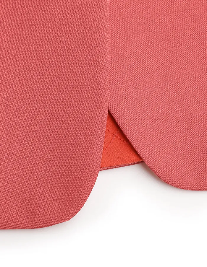 MARYLING Blazers Coral Orange Waisted Single Button Suit Red 8211 Women MARYLING Blazers Coral Orange Waisted Single Button Suit Red 8211 Women