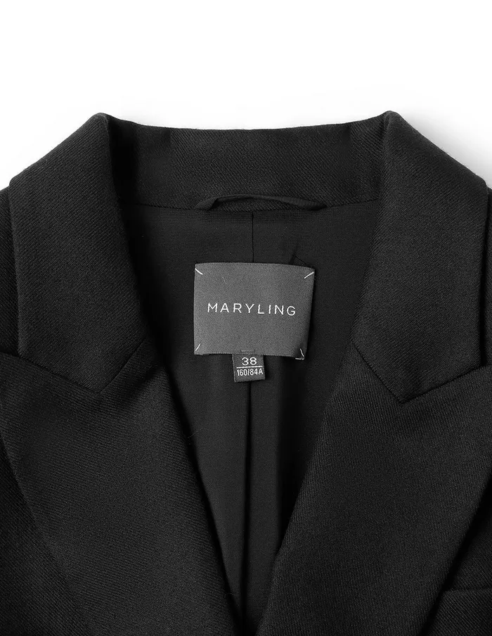 MARYLING Blazers DoubleBreasted Peak Lapel Blazer Black 8211 Women