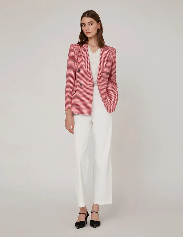 MARYLING Blazers Houndstooth Peak Lapel DoubleBreasted Blazer Mix 8211 Women