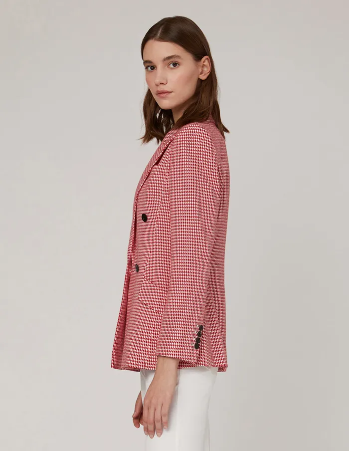 MARYLING Blazers Houndstooth Peak Lapel DoubleBreasted Blazer Mix 8211 Women