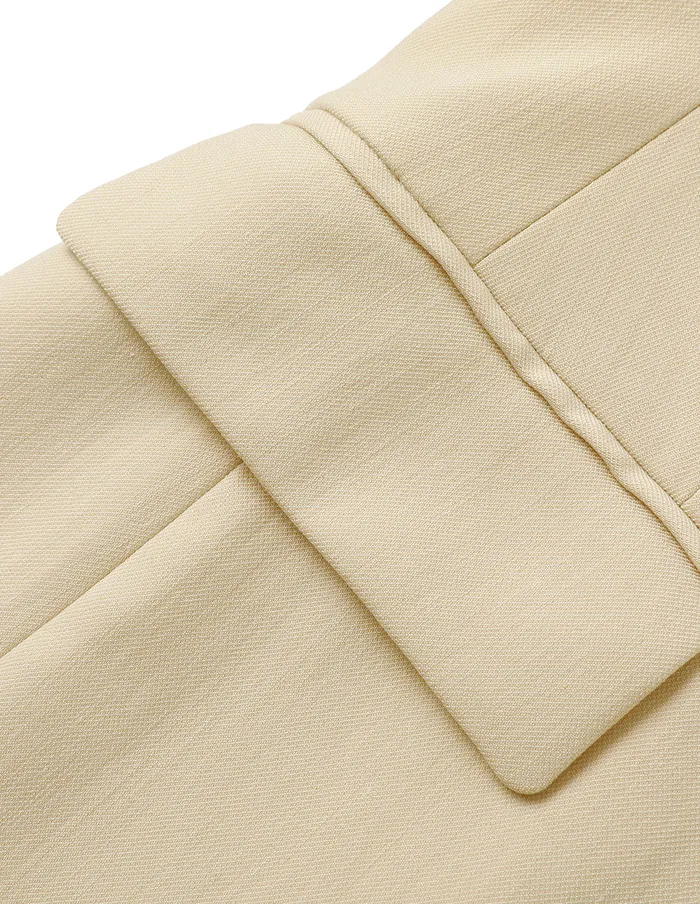MARYLING Blazers Sand DoubleBreasted MidSleeve Blazer Sandy 8211 Women MARYLING Blazers Sand DoubleBreasted MidSleeve Blazer Sandy 8211 Women
