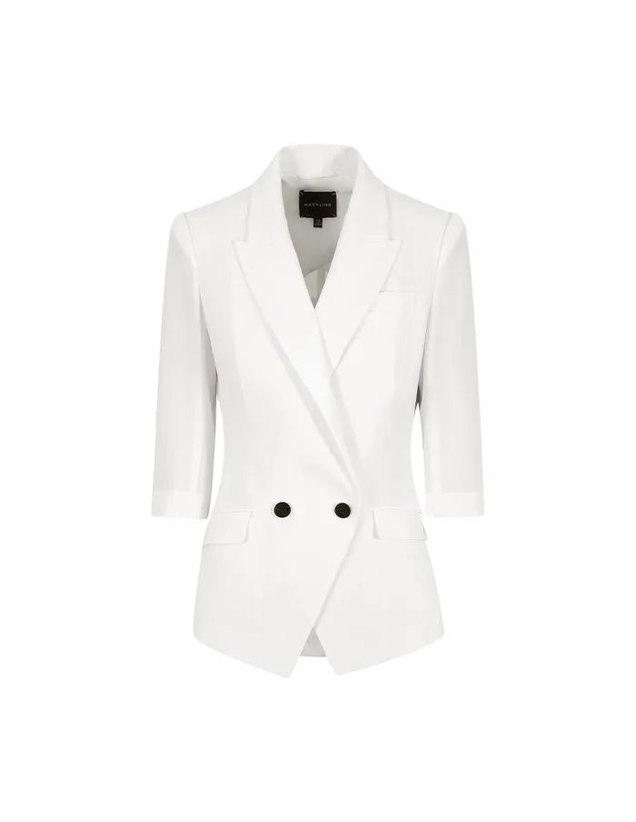 MARYLING Blazers White Classic Silhouette Blazer Snow 8211 Women MARYLING Blazers White Classic Silhouette Blazer Snow 8211 Women