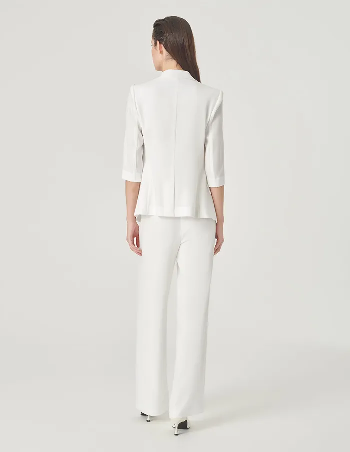 MARYLING Blazers White Classic Silhouette Blazer Snow 8211 Women MARYLING Blazers White Classic Silhouette Blazer Snow 8211 Women