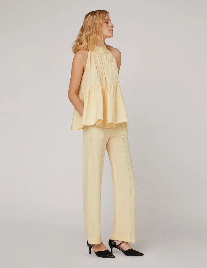 MARYLING Blouse Halterneck Off Shoulder Top Brown 8211 Women MARYLING Blouse Halterneck Off Shoulder Top Brown 8211 Women