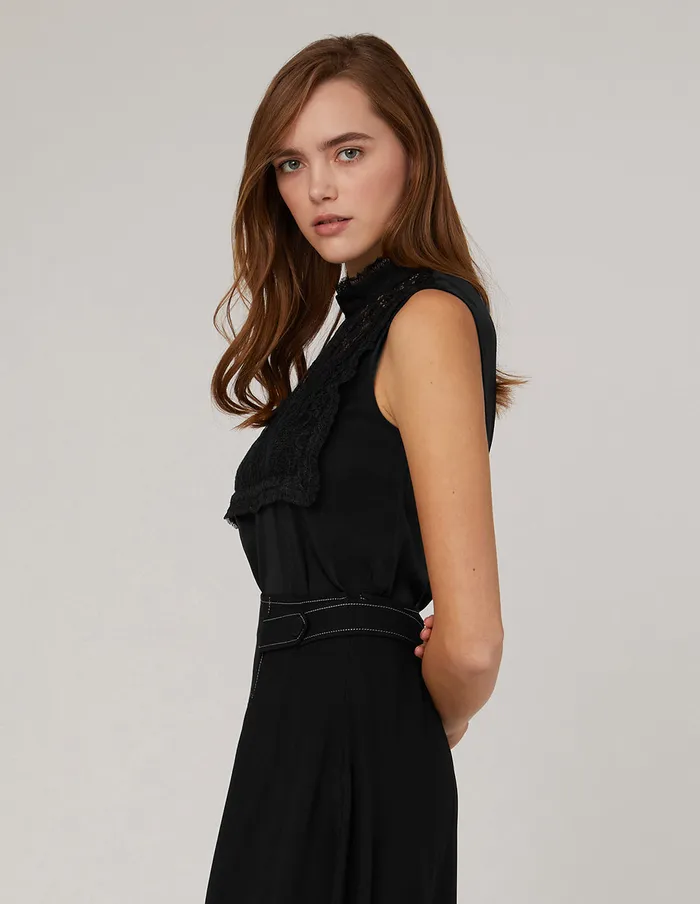 MARYLING Blouse SLEEVELESS LACE TOP Black 8211 Women MARYLING Blouse SLEEVELESS LACE TOP Black 8211 Women