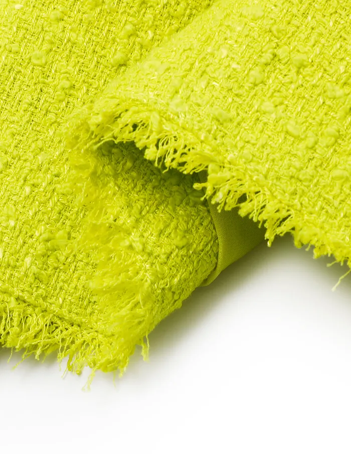 MARYLING Jacket and Coat Bright Yellow Crew Neck Tassel Detail Tweed Short Jacket Yellow 8211 Women MARYLING Jacket and Coat Bright Yellow Crew Neck Tassel Detail Tweed Short Jacket Yellow 8211 Women