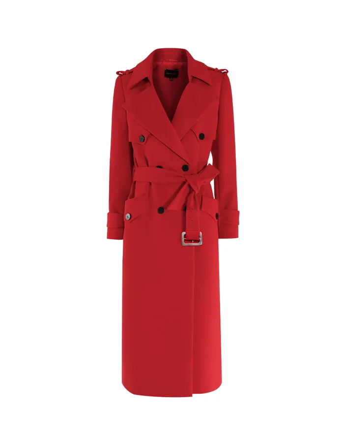 MARYLING Jacket and Coat Crimson Doublebreasted Lapel Coat Suit Coat Red 8211 Women