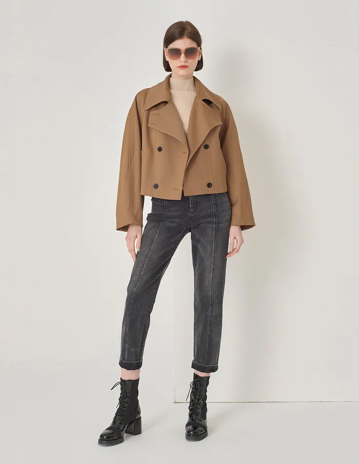 MARYLING Jacket and Coat LooseFitting DoubleBreasted Jacket Sand 8211 Women