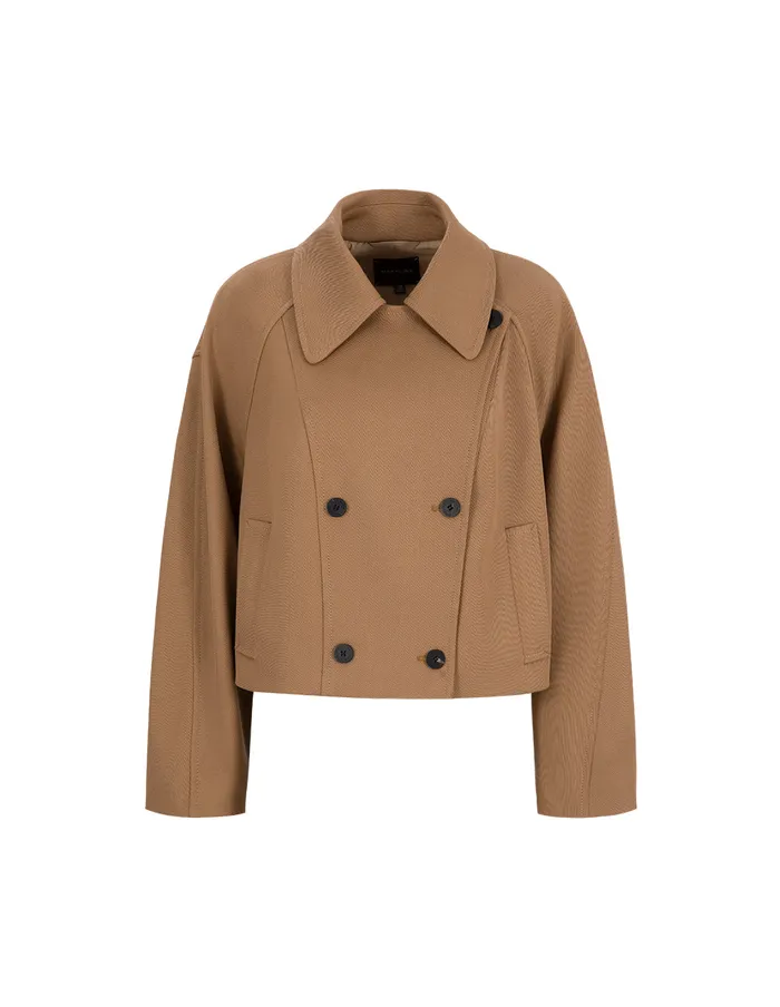 MARYLING Jacket and Coat LooseFitting DoubleBreasted Jacket Sand 8211 Women MARYLING Jacket and Coat LooseFitting DoubleBreasted Jacket Sand 8211 Women
