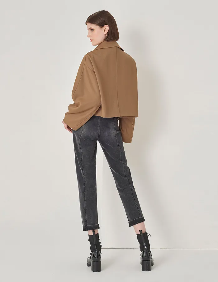 MARYLING Jacket and Coat LooseFitting DoubleBreasted Jacket Sand 8211 Women MARYLING Jacket and Coat LooseFitting DoubleBreasted Jacket Sand 8211 Women