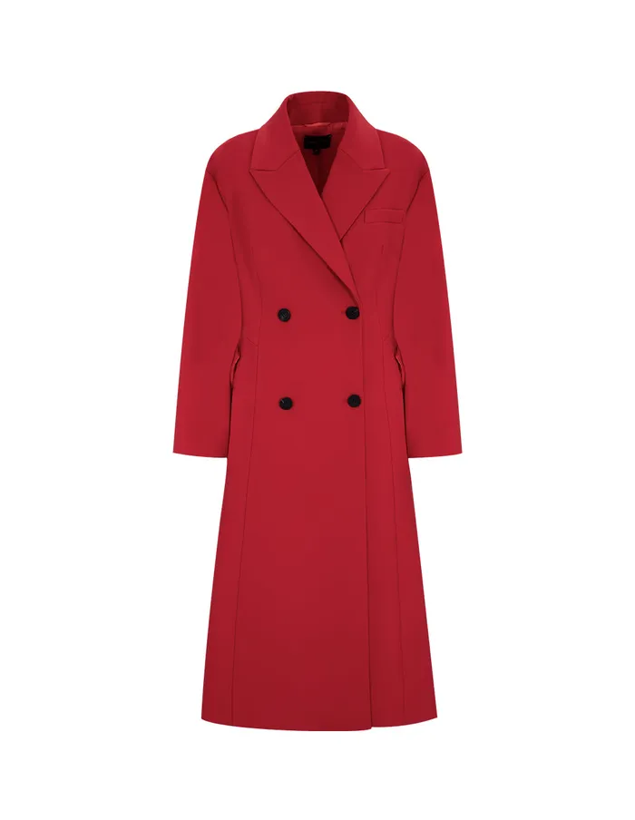 MARYLING Jacket and Coat Red Spike Collar Double Breasted Coat Red 8211 Women MARYLING Jacket and Coat Red Spike Collar Double Breasted Coat Red 8211 Women