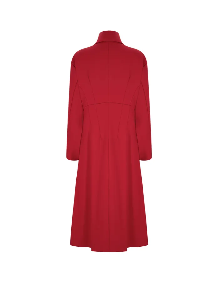 MARYLING Jacket and Coat Red Spike Collar Double Breasted Coat Red 8211 Women MARYLING Jacket and Coat Red Spike Collar Double Breasted Coat Red 8211 Women
